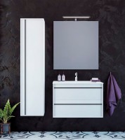 Шкаф пенал для ванной Aquanet Lino 35 белый матовый