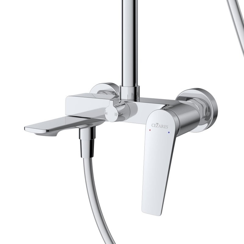 Душевая стойка Cezares Liner CVD-01 со смесителем и изливом, хром