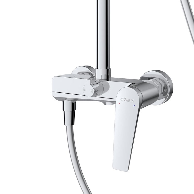Душевая стойка Cezares Liner CVD-01 со смесителем и изливом, хром