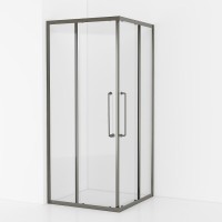 Душевой уголок Cezares Relax RELAX-304-A-2-100-C-GM 100x100, профиль оружейная сталь