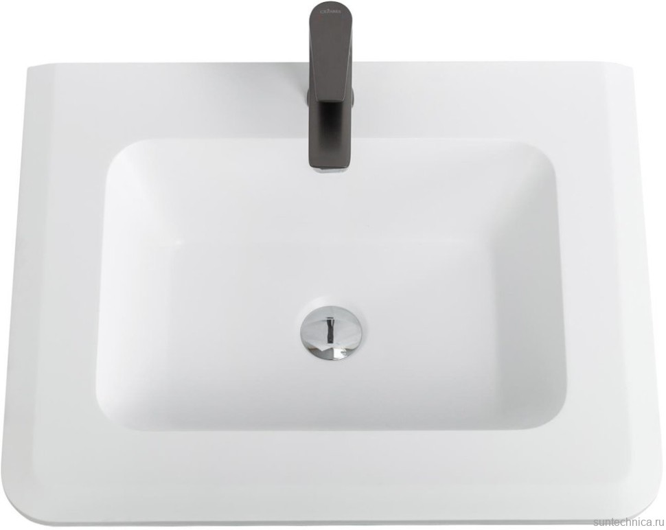 Мебельная раковина Cezares 62 накладная, bianco opaco, прямоугольная, искусственный мрамор