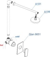 Душевой комплект Wasserkraft Glan A66181 С ВНУТРЕННЕЙ ЧАСТЬЮ, черный