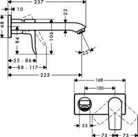 Смеситель для раковины Hansgrohe Metris 31086000 С ВНУТРЕННЕЙ ЧАСТЬЮ хром