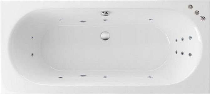 Акриловая ванна Excellent Oceana Slim WAEX.OCE16S.SMART 160x75 см, встраиваемая, с гидромассажем, белая, с каркасом, со сливом-переливом