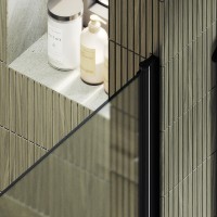 Душевая дверь в нишу Maybahglass MGD-802-6 60 см, профиль черный, стекло сатин