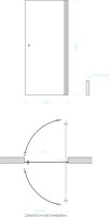 Душевая дверь в нишу Maybahglass MGD-802-6 60 см, профиль черный, стекло сатин