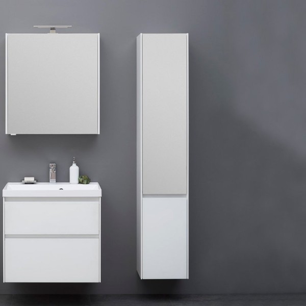 Шкаф пенал для ванной с зеркалом Aquanet Гласс 35