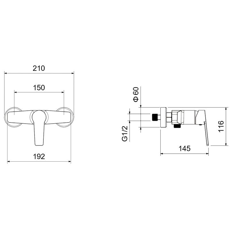 Смеситель для душа AQUATEK Лугано AQ1760CR хром