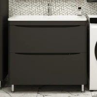 Тумба с раковиной Style Line Бергамо Мини 90 Люкс Plus напольная, антискрейтч черная