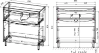 Тумба с раковиной Style Line Бергамо Мини 90 Люкс Plus напольная, антискрейтч черная
