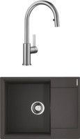 Комплект Мойка Omoikiri Daisen 65 черная + Смеситель Blanco Candor-S 523121