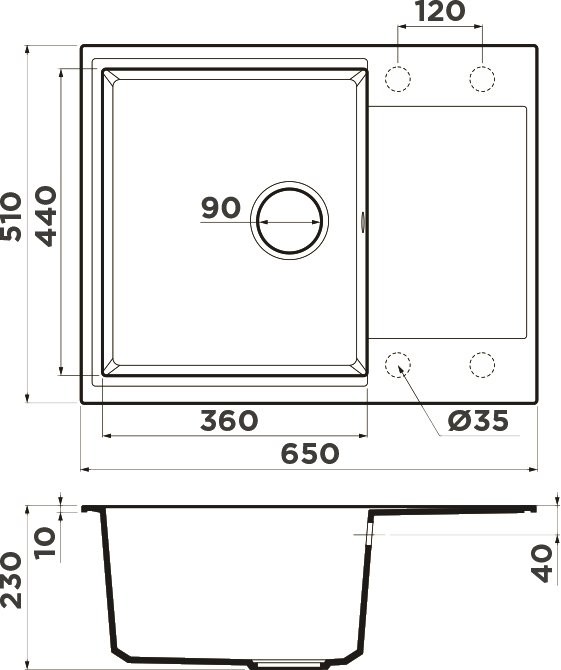 Комплект Мойка Omoikiri Daisen 65 черная + Смеситель Blanco Candor-S 523121
