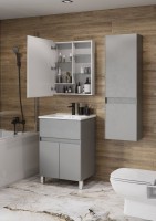 Мебель для ванной комнаты AQUATON Форест 60 туманный серый, раковина Элина 60