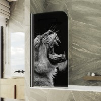 Шторка на ванну Maybahglass MGV-928-ФП002-6 60 см, профиль черный