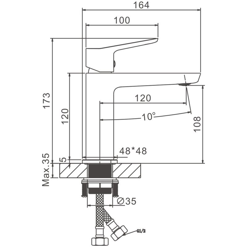 Смеситель для раковины BELZ B715 B10715 хром