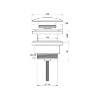 Донный клапан для раковины Wonzon & Woghand WW-88SS07-BG без перелива, брашированное золото Донный клапан для раковины Wonzon & Woghand WW-88SS07-BG без перелива, брашированное золото
