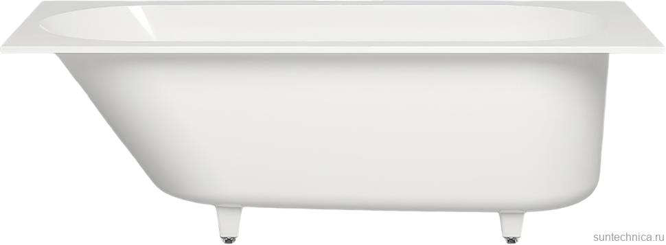 Ванна из искусственного камня Salini Ornella S-Sense 180x80 см, встраиваемая, матовая белая, на ножках