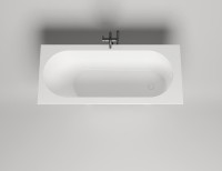 Ванна из искусственного камня Salini Ornella S-Sense 180x80 см, встраиваемая, матовая белая, на ножках
