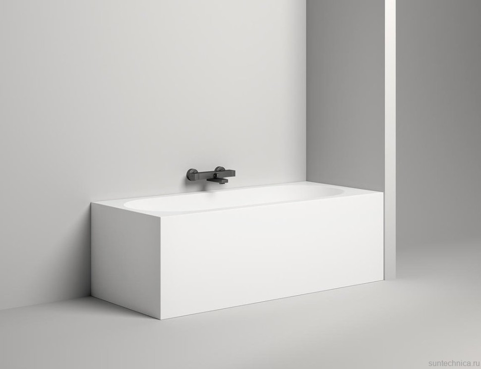Ванна из искусственного камня Salini Ornella S-Sense 180x80 см, встраиваемая, матовая белая, на ножках