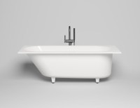 Ванна из искусственного камня Salini Ornella S-Sense 180x80 см, встраиваемая, матовая белая, на ножках