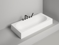 Ванна из искусственного камня Salini Ornella S-Sense 180x80 см, встраиваемая, матовая белая, на ножках