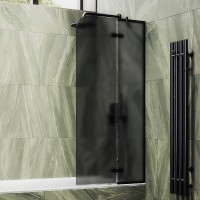 Шторка на ванну Maybahglass MGV-660-6 69 см, профиль черный, стекло графит матовое