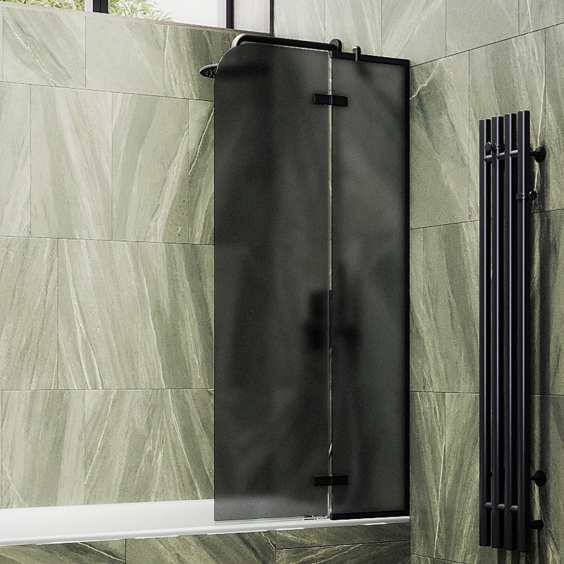 Шторка на ванну Maybahglass MGV-660-6 69 см, профиль черный, стекло графит матовое