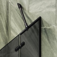 Шторка на ванну Maybahglass MGV-660-6 69 см, профиль черный, стекло графит матовое