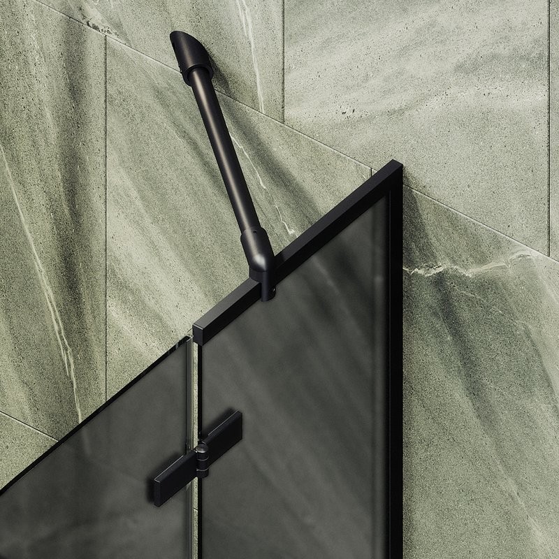 Шторка на ванну Maybahglass MGV-660-6 69 см, профиль черный, стекло графит матовое