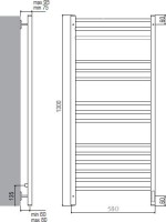 Полотенцесушитель электрический Terminus Ватикан Ватикан П15 0 550x130 Полотенцесушитель электрический Terminus Ватикан Ватикан П15 0 550x130