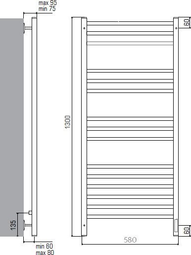 Полотенцесушитель электрический Terminus Ватикан Ватикан П15 0 550x130
