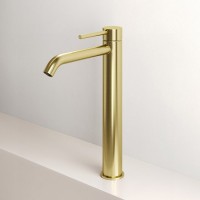 Смеситель для раковины высокий Sancos Etna, брашированное золото, PVD покрытие, SC9002BG