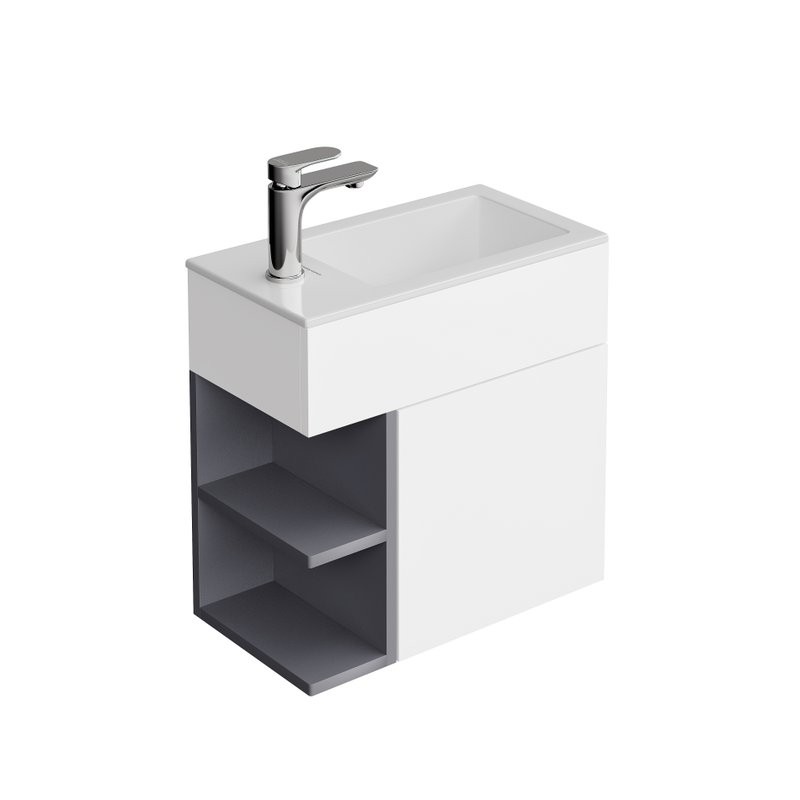 Тумба с раковиной KERAMA MARAZZI GEOMETRICA 50 подвесная, утренний серый матовый