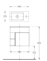 Тумба с раковиной KERAMA MARAZZI GEOMETRICA 50 подвесная, утренний серый матовый