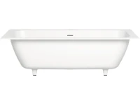 Ванна из искусственного камня Salini Orlanda Axis Kit S-Sense 190x80 см, встраиваемая, матовая белая, на ножках, со сливом-переливом