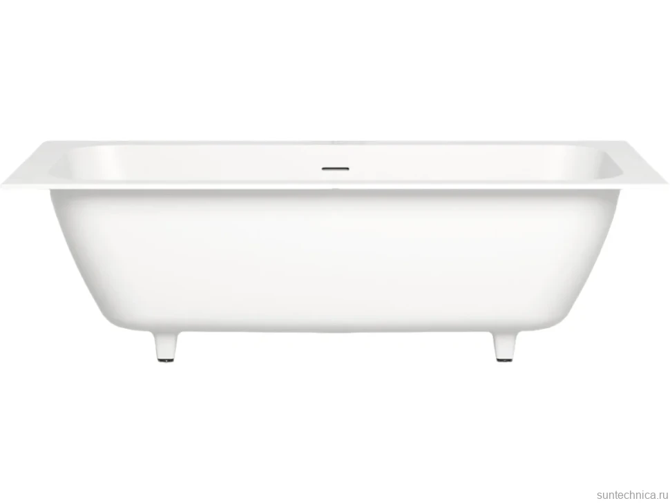 Ванна из искусственного камня Salini Orlanda Axis Kit S-Sense 190x80 см, встраиваемая, матовая белая, на ножках, со сливом-переливом