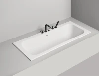 Ванна из искусственного камня Salini Orlanda Axis Kit S-Sense 190x80 см, встраиваемая, матовая белая, на ножках, со сливом-переливом