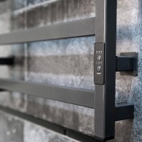 Полотенцесушитель электрический Тругор Пэк сп 80х50 80x55 см, подключение справа, скрытое подключение справа, оружейная сталь, лесенка, из стали