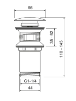 Донный клапан для раковины Timo 8011/20 с переливом, шлифованное золото
