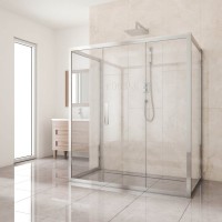 Душевой уголок Kubele DE019 R3U-CLN-CH 140х100 см, профиль хром