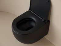 Комплект Унитаз подвесной Ceramicanova UP Rimless CN4007MB черный матовый + Инсталляция TECE Base 9400413 4 в 1 с кнопкой смыва