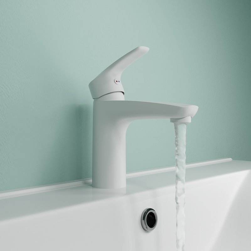 Комплект для ванной IDDIS Ray Душевая стойка IDDIS Ray RAYWT3Fi06 + Смеситель для раковины RAYWT00i01, белый