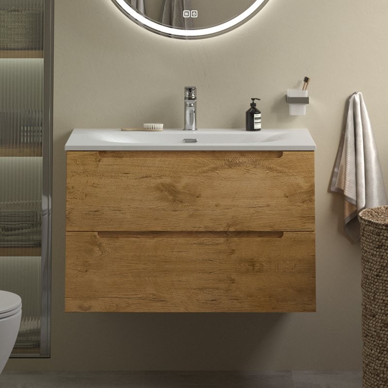 Тумба с раковиной BelBagno Etna 39 80 rovere nature, раковина BB-8099-3-80