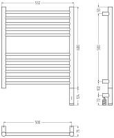 Полотенцесушитель электрический Сунержа Богема 3.1 32-6005-6050 70x55 см, подключение справа, золотой шелк, лесенка