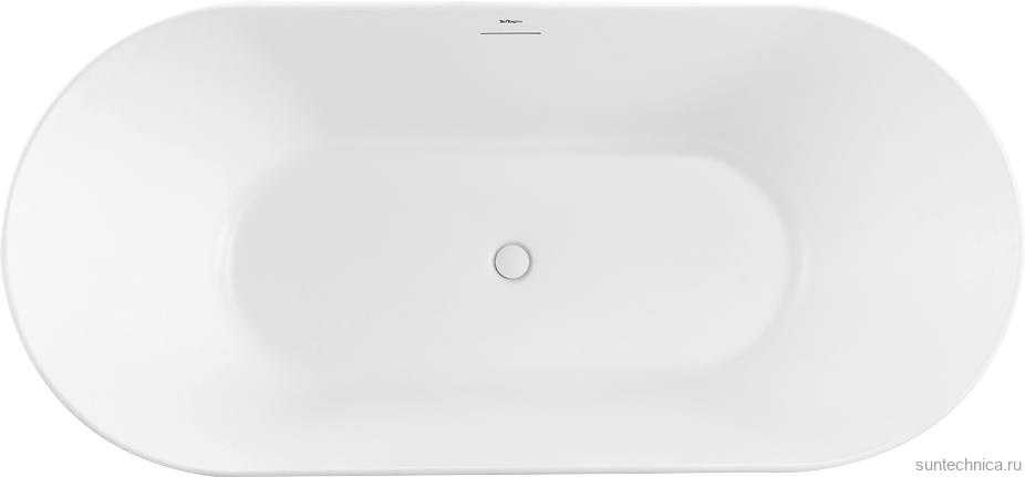 Акриловая ванна BelBagno BB411 170x80 см, отдельностоящая, белая матовая, овальная, со сливом-переливом, с донным клапаном, фурнитура белая