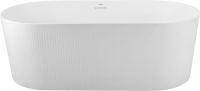 Акриловая ванна BelBagno BB411 170x80 см, отдельностоящая, белая матовая, овальная, со сливом-переливом, с донным клапаном, фурнитура белая