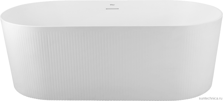 Акриловая ванна BelBagno BB411 170x80 см, отдельностоящая, белая матовая, овальная, со сливом-переливом, с донным клапаном, фурнитура белая