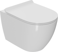 Комплект Унитаз подвесной Bauedge Bau Ceramics безободковый, с микролифтом, белый + Инсталляция OLI 80 ECO Sanitarblock mechanic 3 в 1 с кнопкой смыва