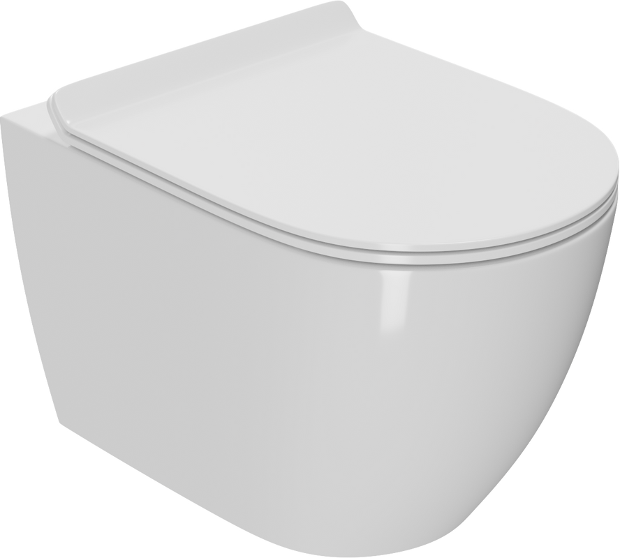Комплект Унитаз подвесной Bauedge Bau Ceramics безободковый, с микролифтом, белый + Инсталляция OLI 80 ECO Sanitarblock mechanic 3 в 1 с кнопкой смыва