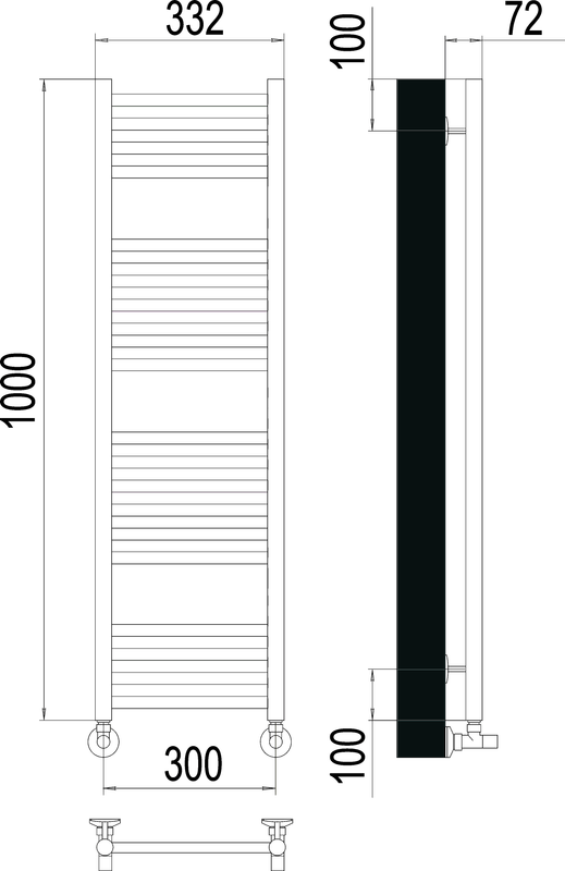 Полотенцесушитель водяной Terminus Аврора П20 0 300х100